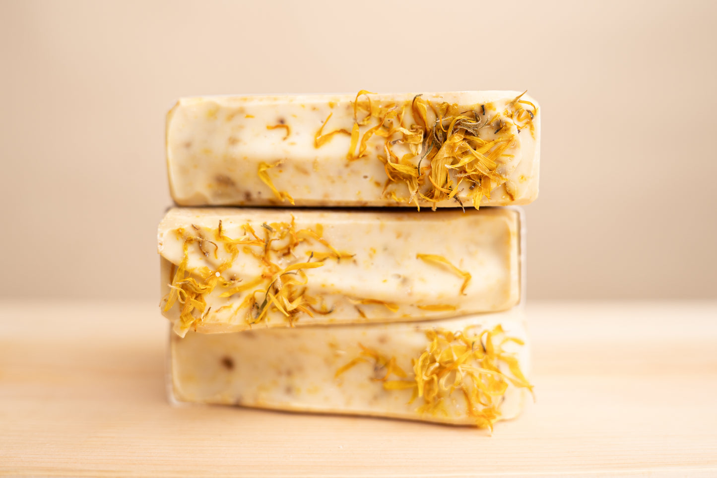 Tallow goat milk soap infused with calendula botanicals