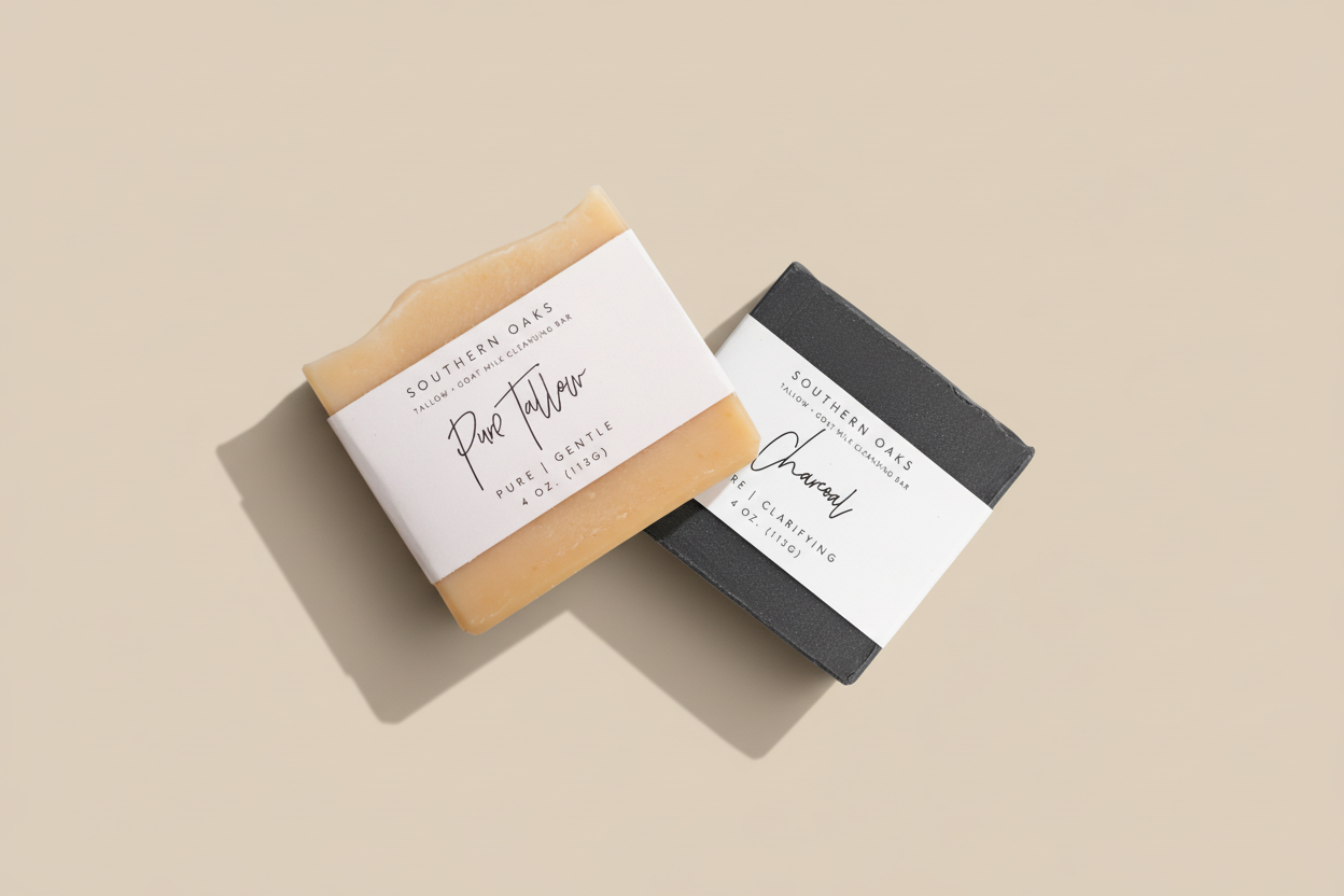 Monthly soap subscription box with two cleansing bars